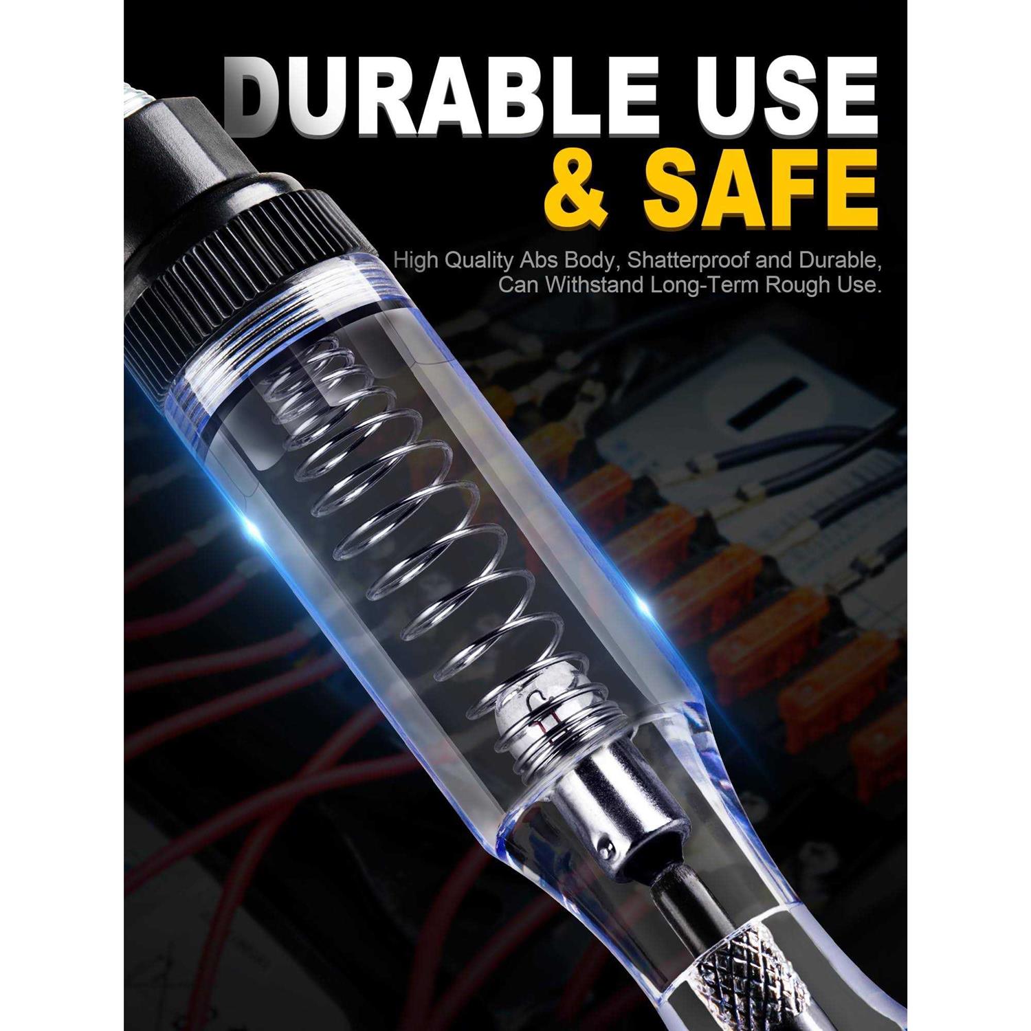 Test Light Automotive 6V-12V-24V Circuit Tester with Light for Continuity Voltage Electrical Fuse Tester - Image 3