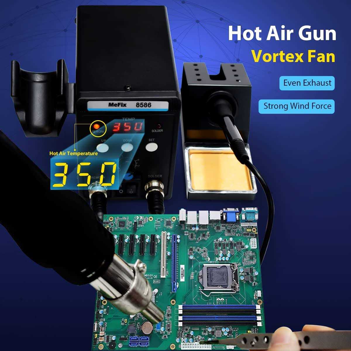 Mefix 8586 Soldering Station 2 in 1 Functions Electric Iron Smd Hot Air Rework Station - Image 5