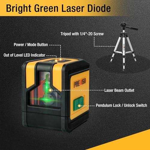 PREXISO Laser Level with Tripod 100ft Dual Modules Self Leveling Cross Line Laser Level - Image 5