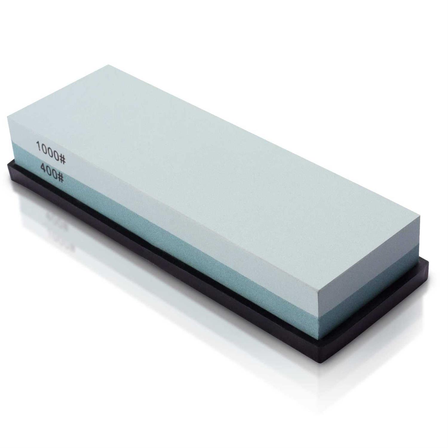 Mido Professional Abrasive Knife Sharpening Stone 400/1000 Whetstone Sharpening Stone with Non-slip Rubber Base for Kitchen, Hunting, and Pocket