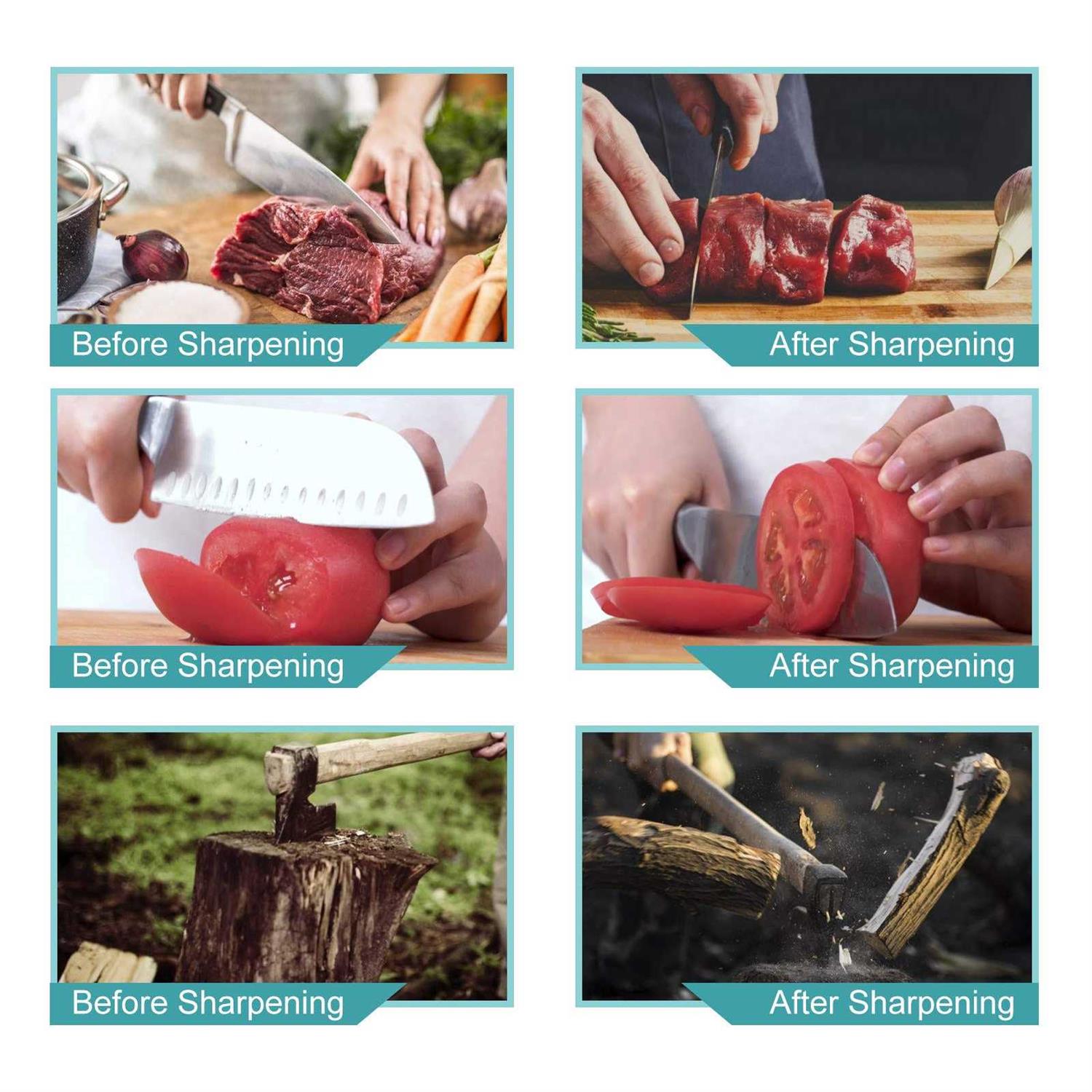 Mido Professional Abrasive Knife Sharpening Stone 400/1000 Whetstone Sharpening Stone with Non-slip Rubber Base for Kitchen, Hunting, and Pocket - Image 2