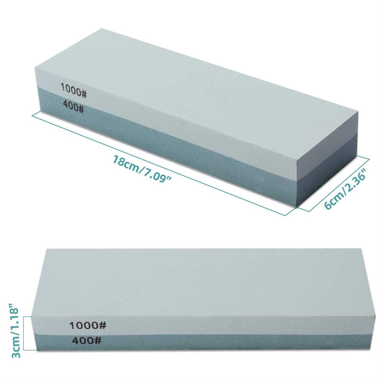 Mido Professional Abrasive Knife Sharpening Stone 400/1000 Whetstone Sharpening Stone with Non-slip Rubber Base for Kitchen, Hunting, and Pocket - Image 4