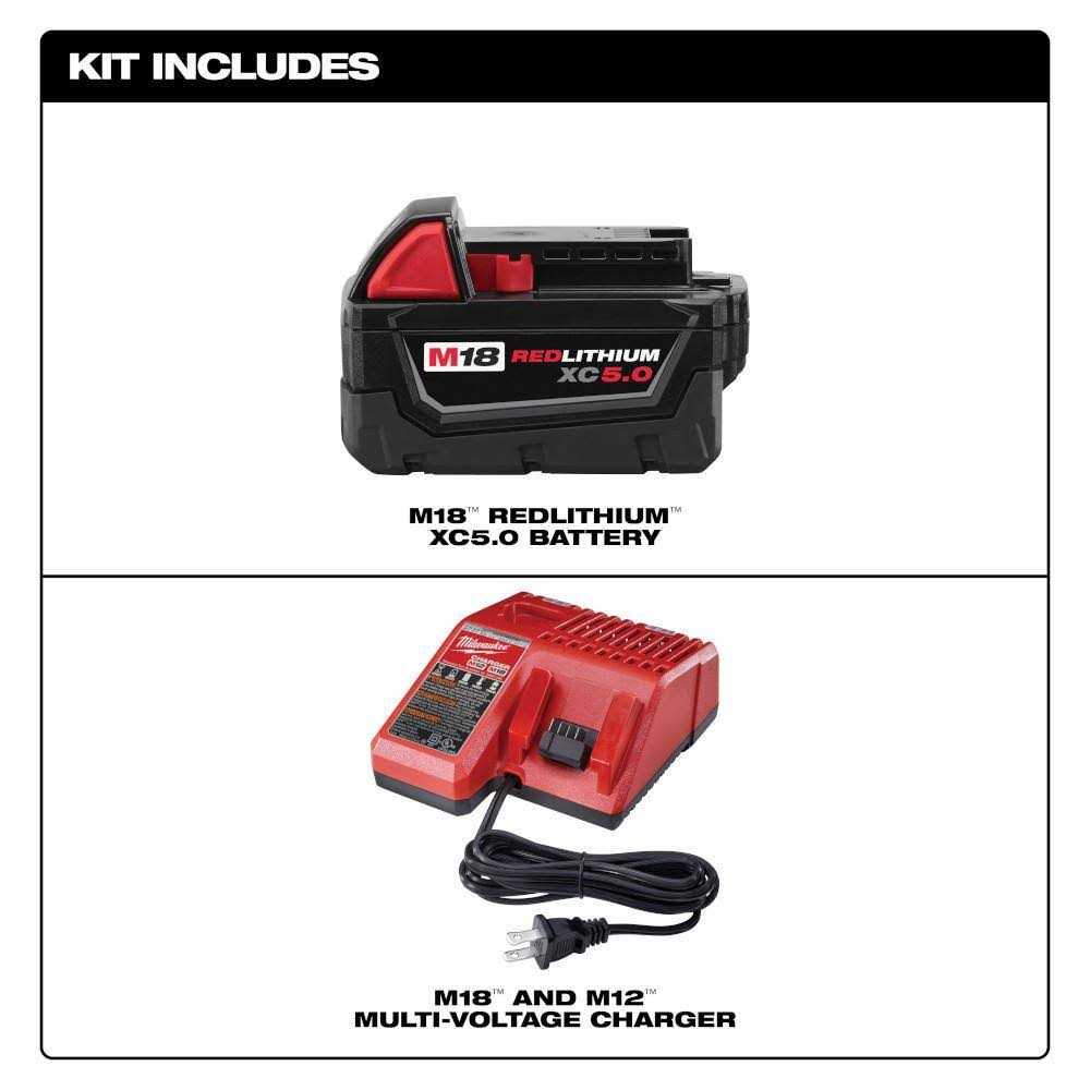 Milwaukee M18 18-V Lithium-Ion XC Starter Kit with One 5.0Ah Battery, Charger and 1/4 in. Hex Impact Driver - Image 5
