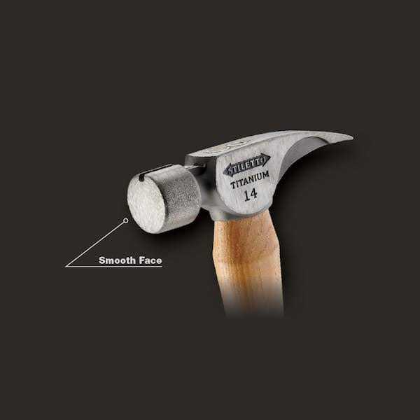 Stiletto TI14SC 14 oz Titanium Smooth Face Hammer Curved Hickory Handle - Image 3