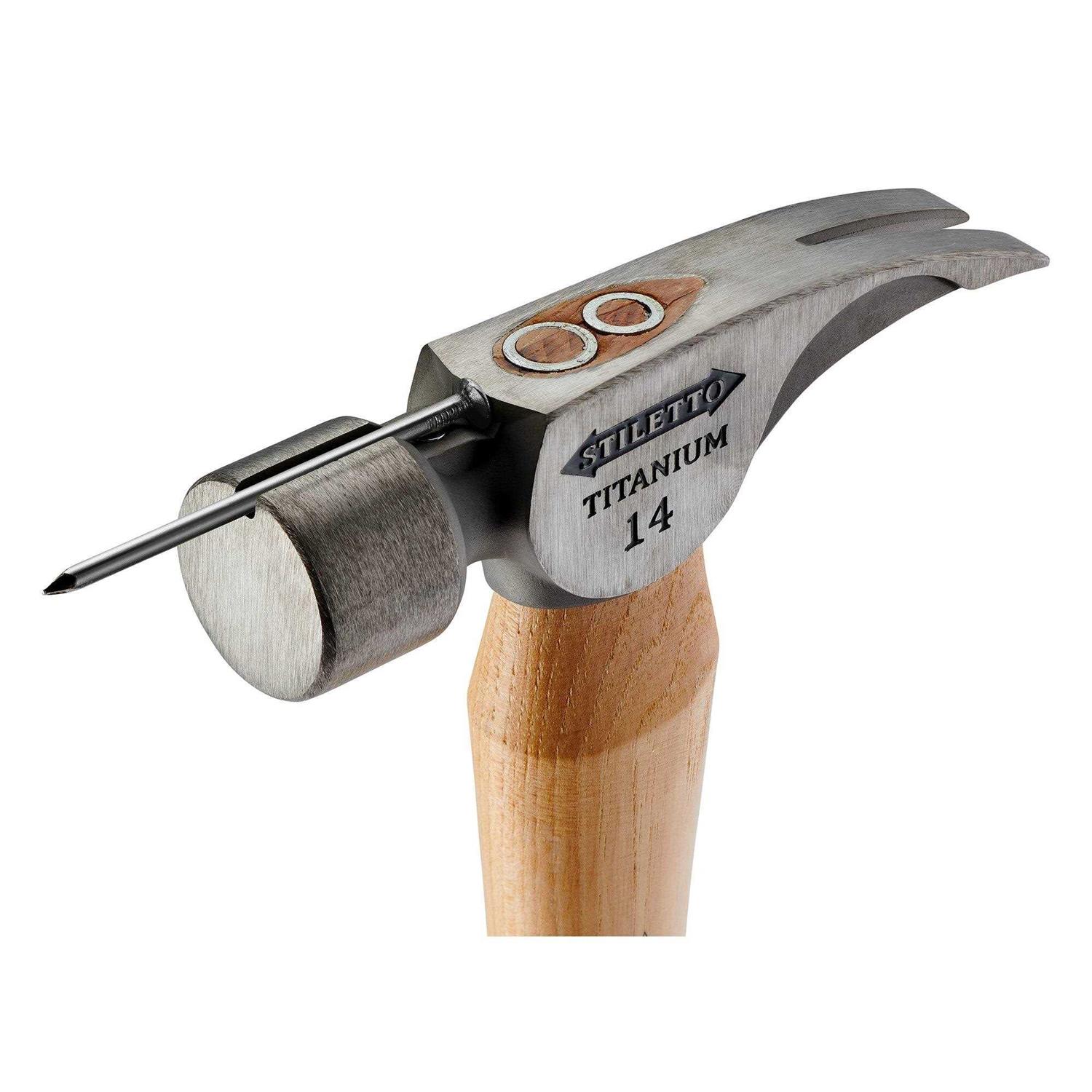Stiletto TI14SC 14 oz Titanium Smooth Face Hammer Curved Hickory Handle - Image 5
