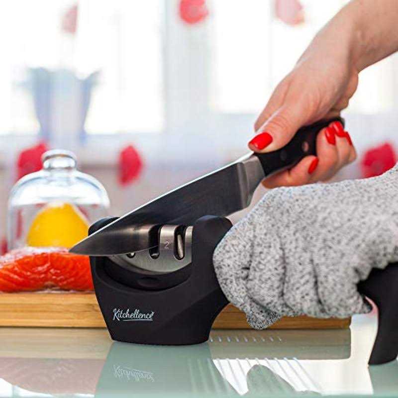 Knife Sharpeners for Kitchen Knives Stainless Steel 4 in1 Kitchen Knife Sharpener - Image 5