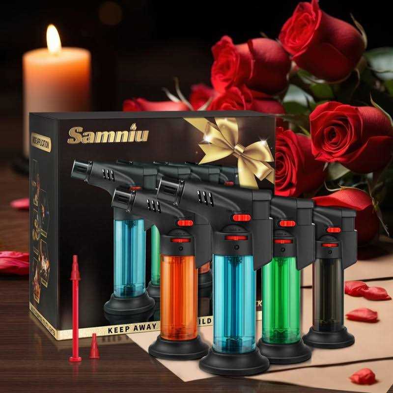 Samniu 4 Pack of Torch Lighter Jet Flame Butane Gas - Image 4