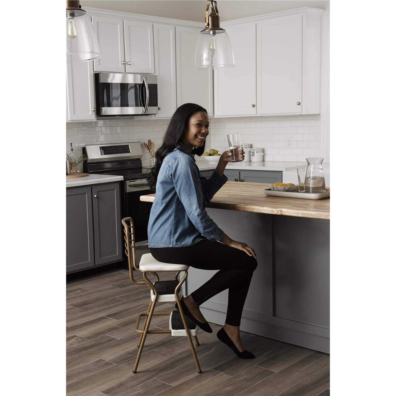 Cosco Stylaire Retro Chair/Step Stool with Flip-Up Seat - Image 3