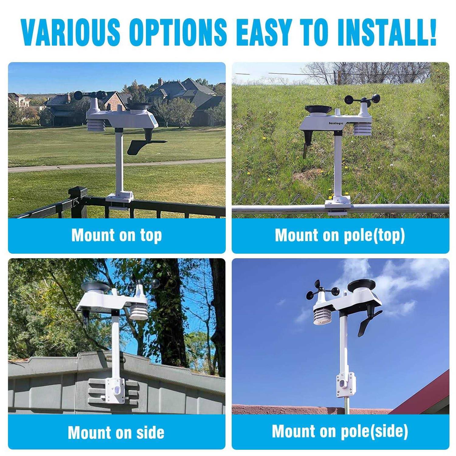 Sainlogic WiFi Weather Station, 10.2 inch Large Display Wireless Weather Station, Weather Station Wireless Indoor Outdoor with Rain Gauge and Wind - Image 5