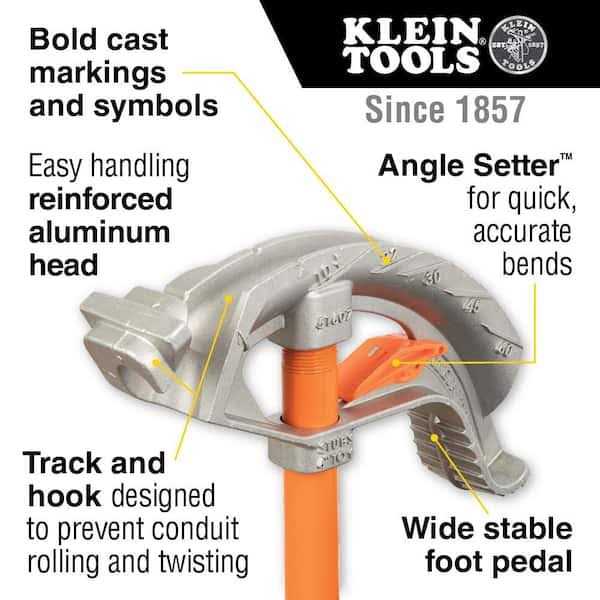 Klein Tools 80148 Conduit Bending Set, Accu-bend 3/4-inch Emt Conduit Bender with Angle Setter and Magnetic Level Tool - Image 3