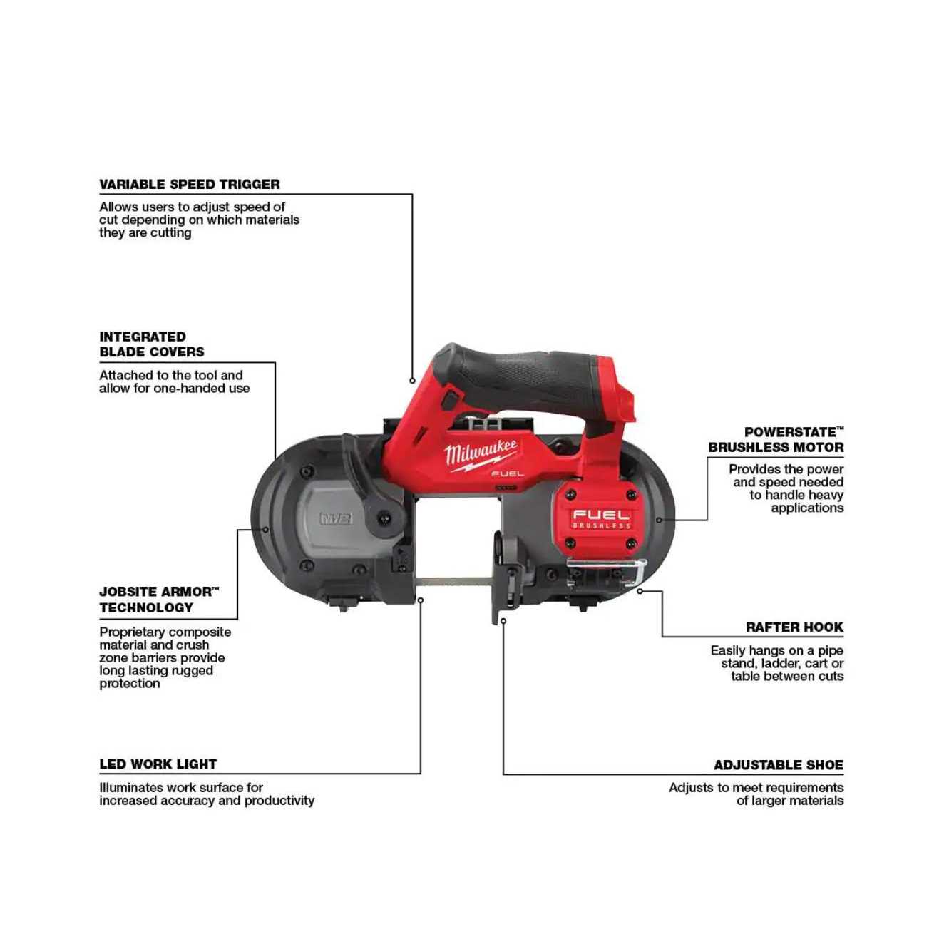 Milwaukee M12 FUEL 12V Lithium-Ion Cordless Sub-Compact Band Saw with 12/14 TPI Extreme Metal Cutting Band Saw Blades - Image 5