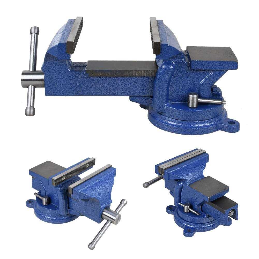 Sanheshun 5 Heavy Duty Bench Vise with Anvil Swivel Table Top Clamp Locking Base - Image 5