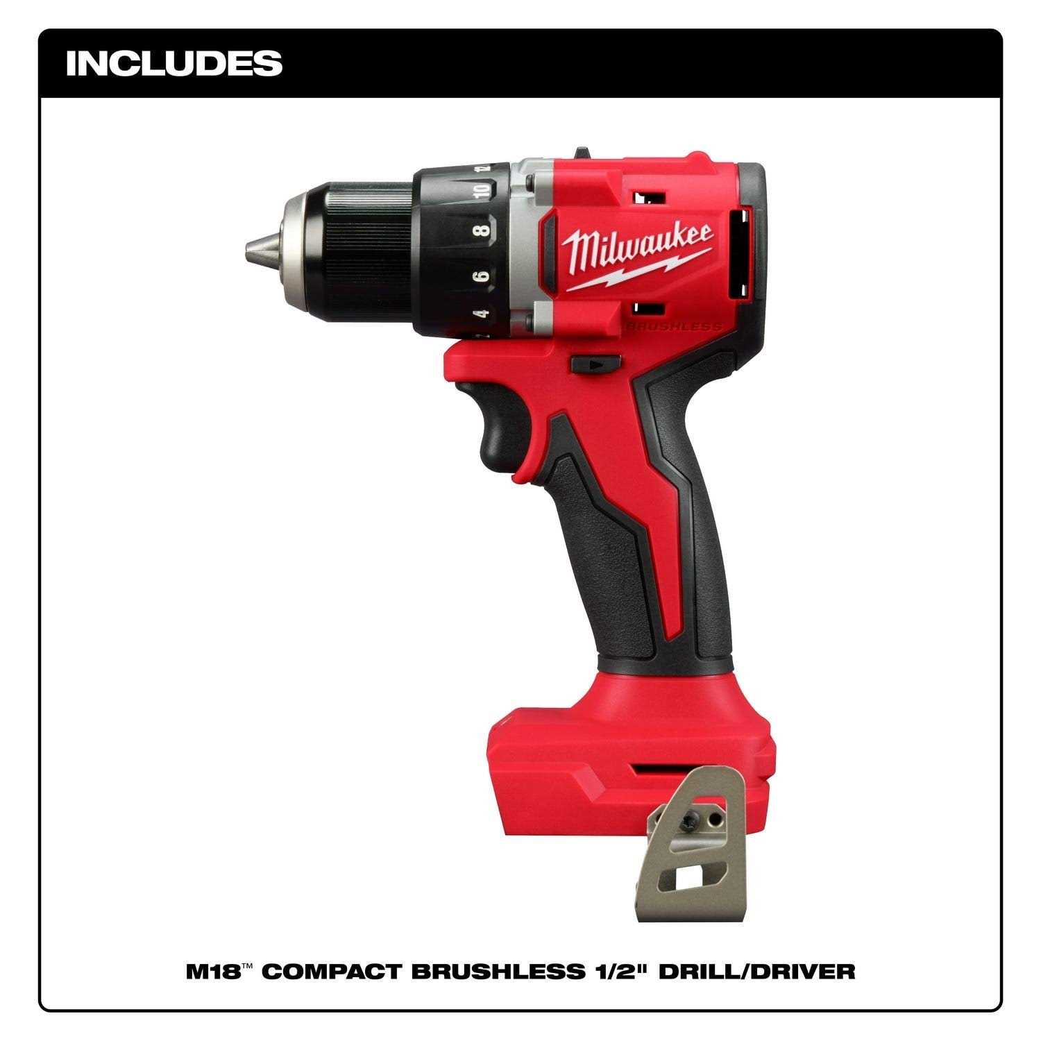 Milwaukee 3601-20 M18 Compact Brushless 1/2 Drill Driver - Image 3