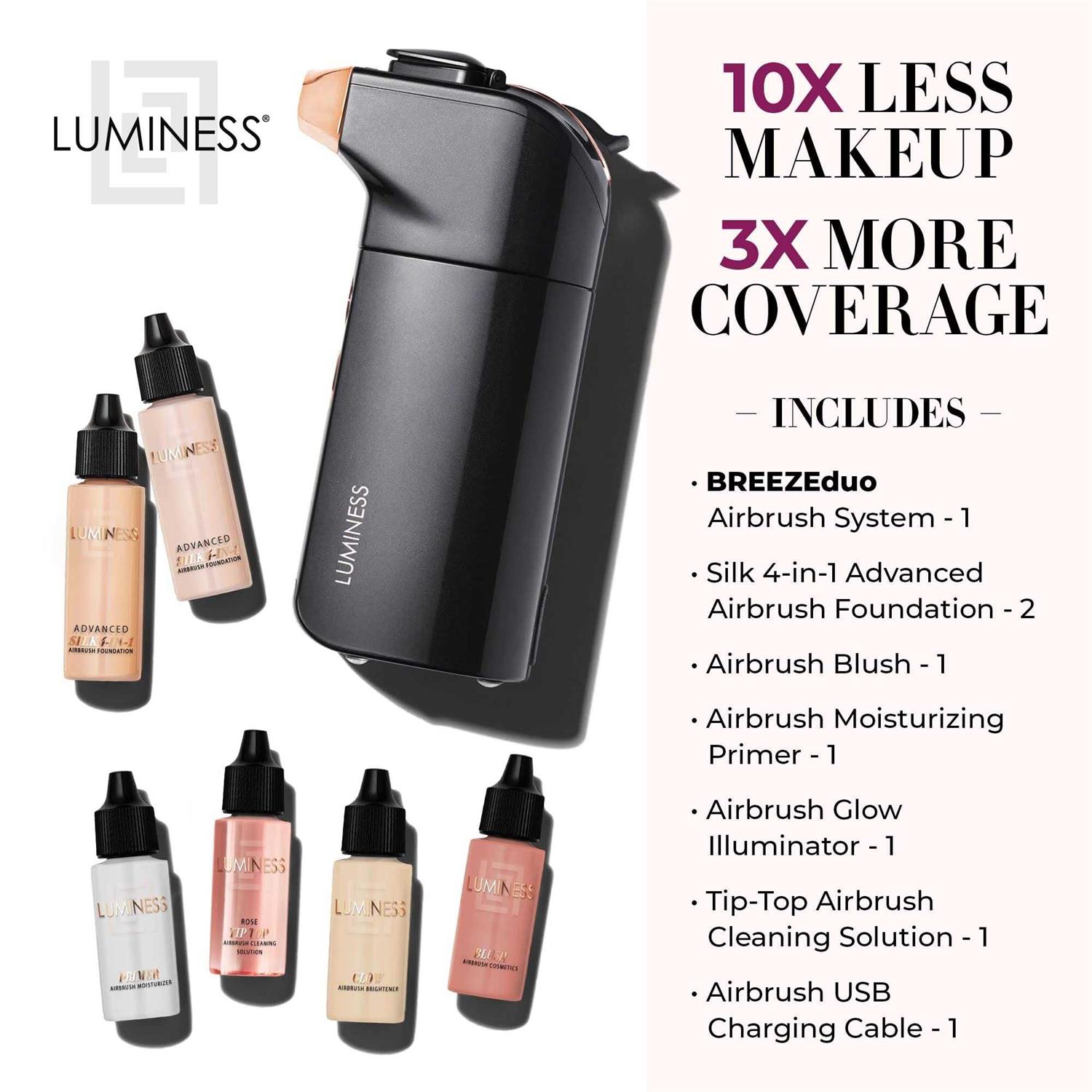 Luminess Breeze Duo Airbrush Makeup System Coverage 9-Piece Kit Includes 2x Silk Airbrush Foundation - Image 5
