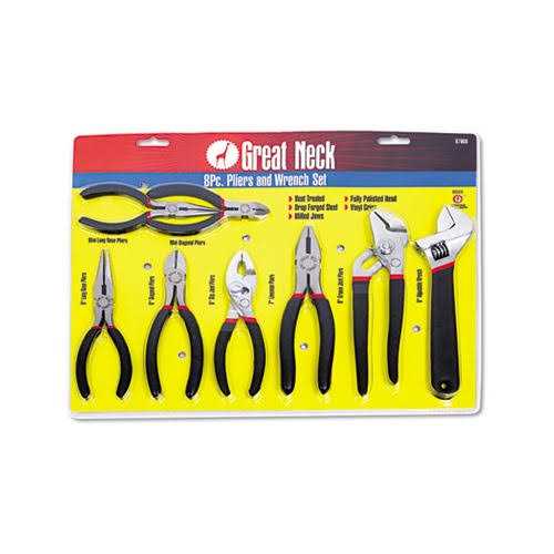 Great Neck 8-Piece Steel Pliers and Wrench Tool Set 87900 - Image 4