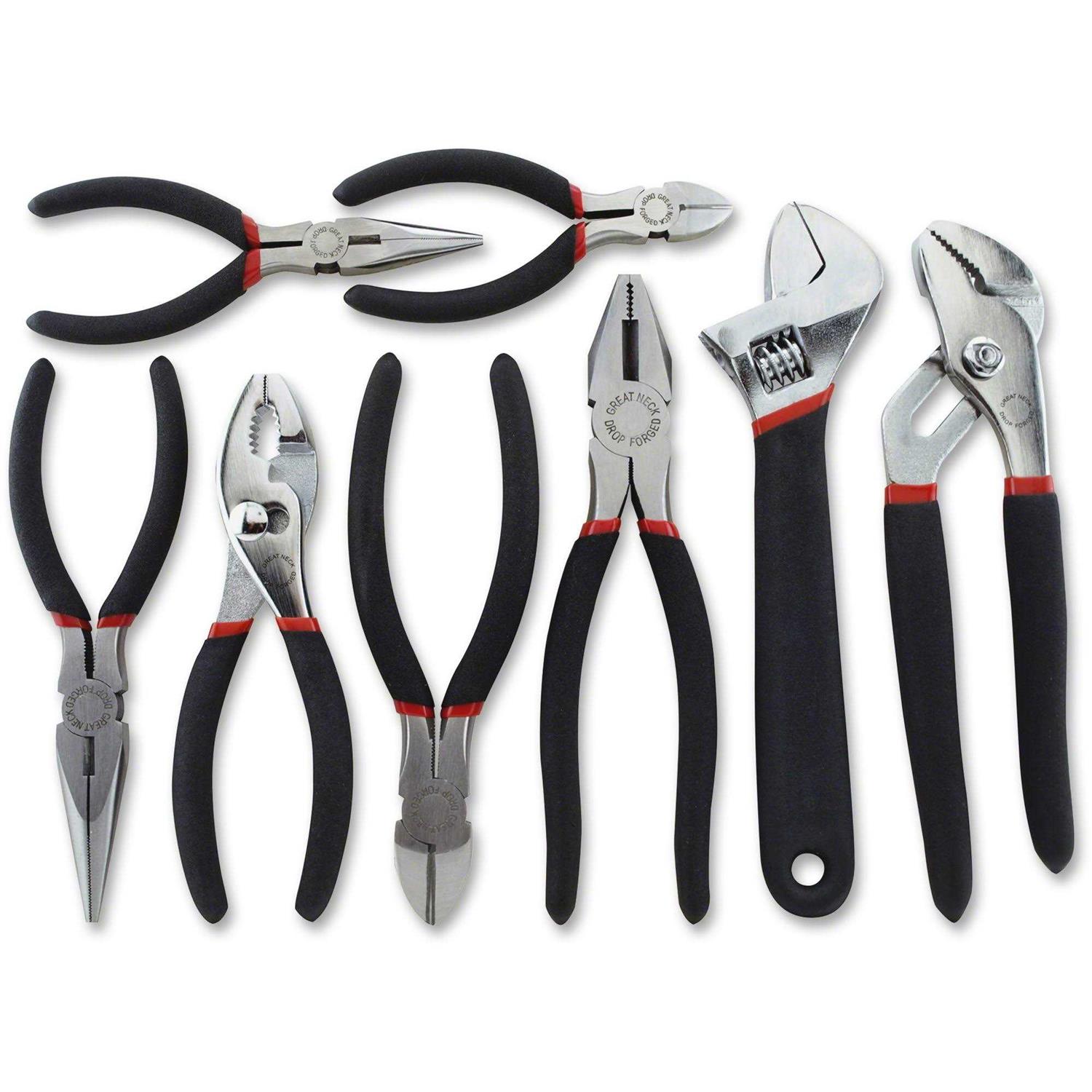Great Neck 8-Piece Steel Pliers and Wrench Tool Set 87900 - Image 5