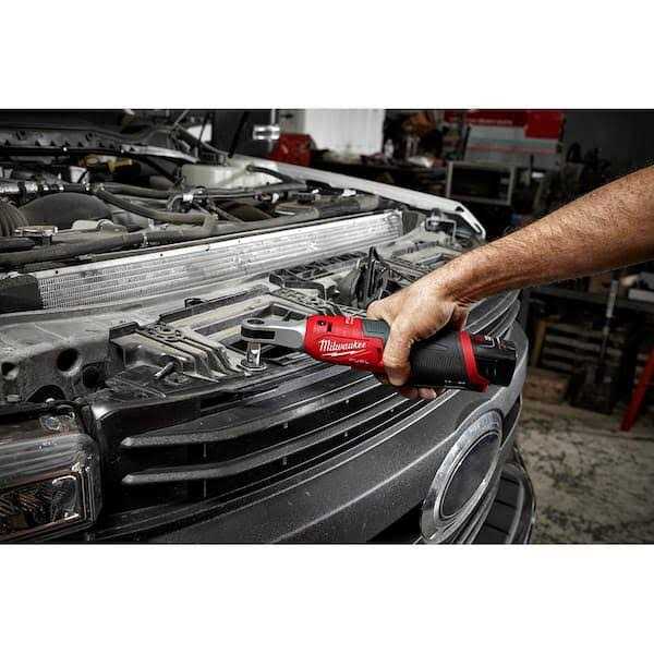 Milwaukee M12 FUEL 12V Lithium-Ion Brushless Cordless High Speed 1/4 in. Ratchet with 1/4 in. and 3/8 in. Rubber Boot - Image 4