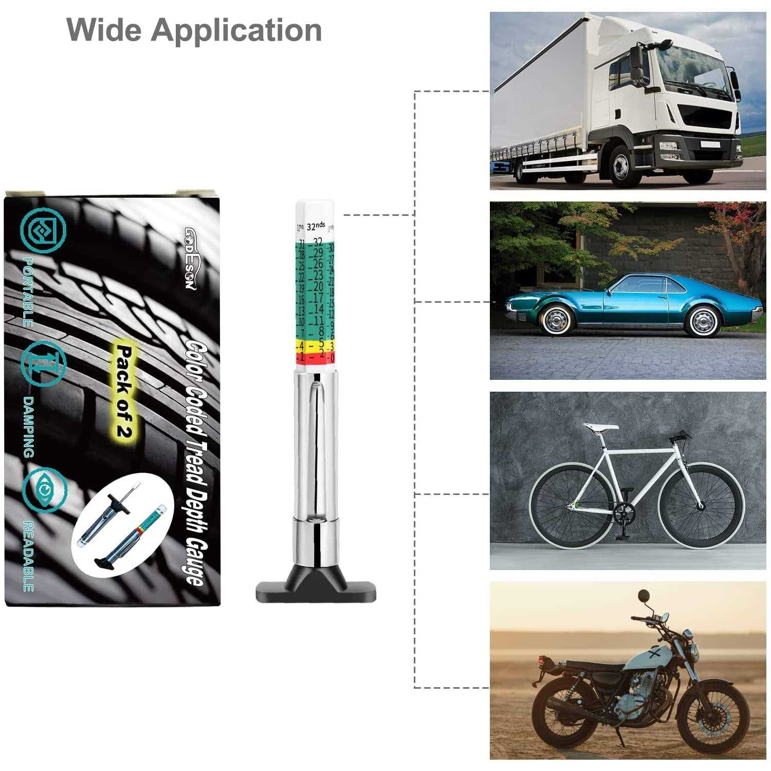 GODESON 88702 Smart Color Coded Tire Tread Depth Gauge - Image 5