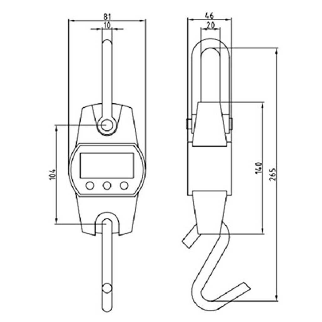 Outmate Mini Digital Crane Scale 300kg/600lbs with LED - Image 5