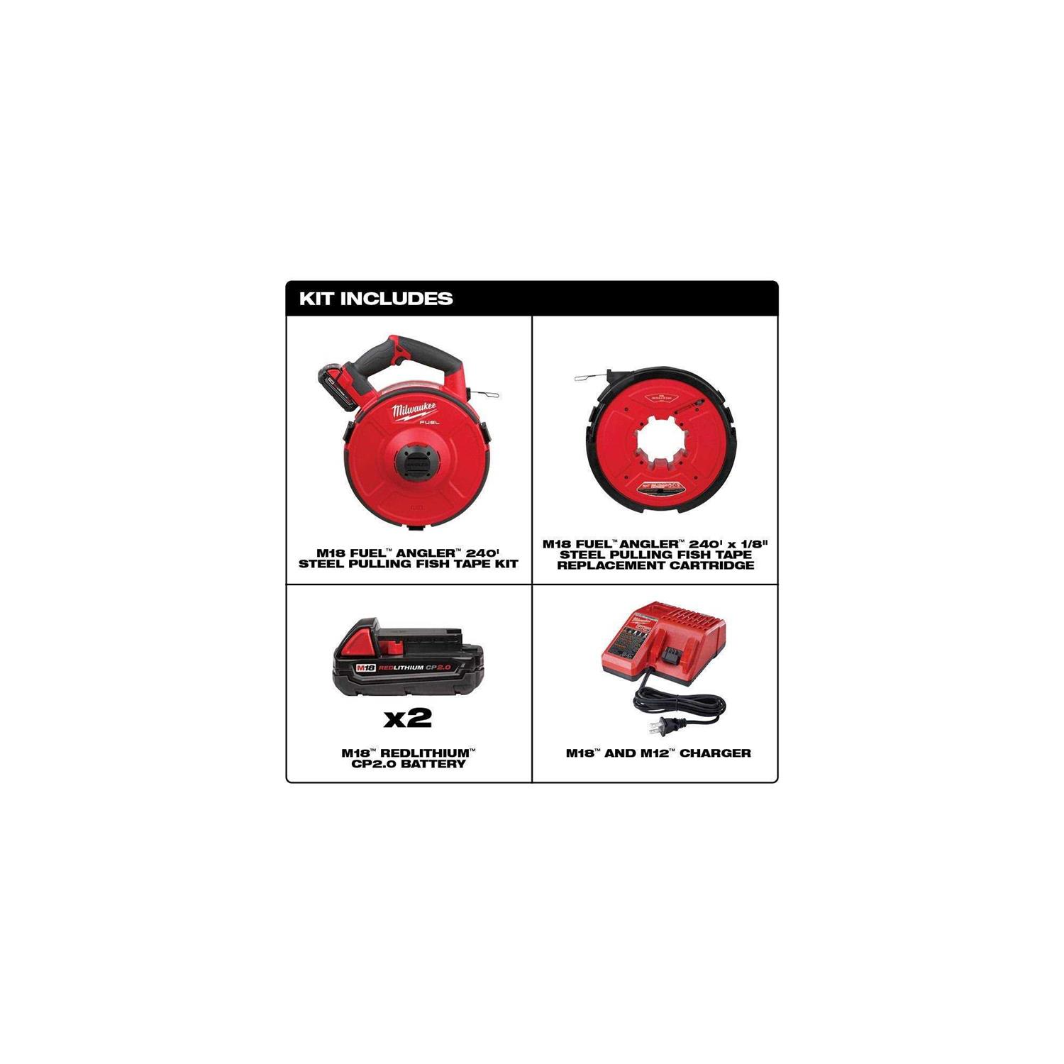 Milwaukee M18 FUEL Angler Steel Pulling Fish Tape Kit 2873 - Image 4