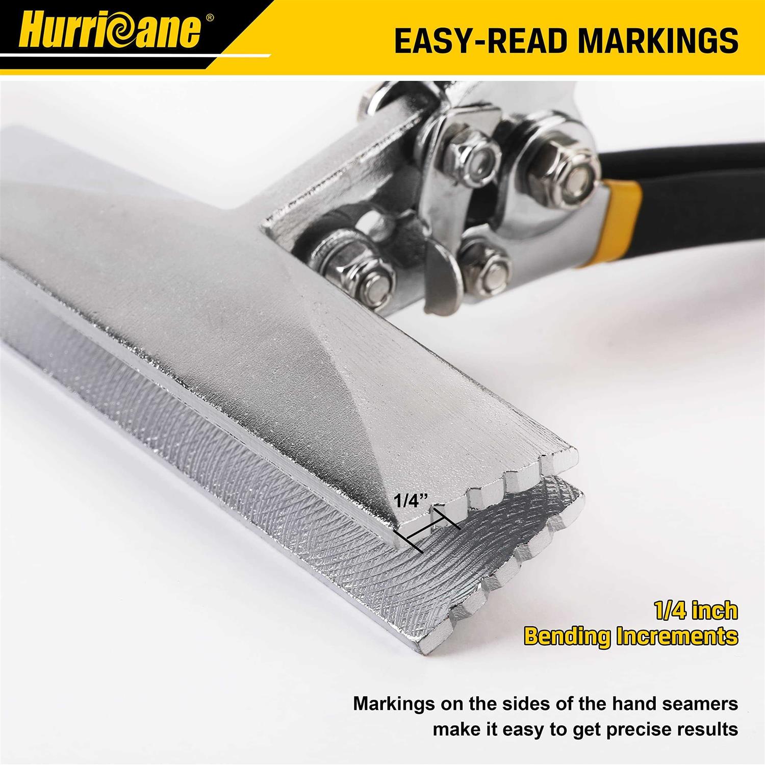 Hurricane Sheet Metal Hand Seamer 6 Inch Straight Jaw Sheet Bender Tools for Flattening Metal,Double Dipped Cushion Handle - Image 3