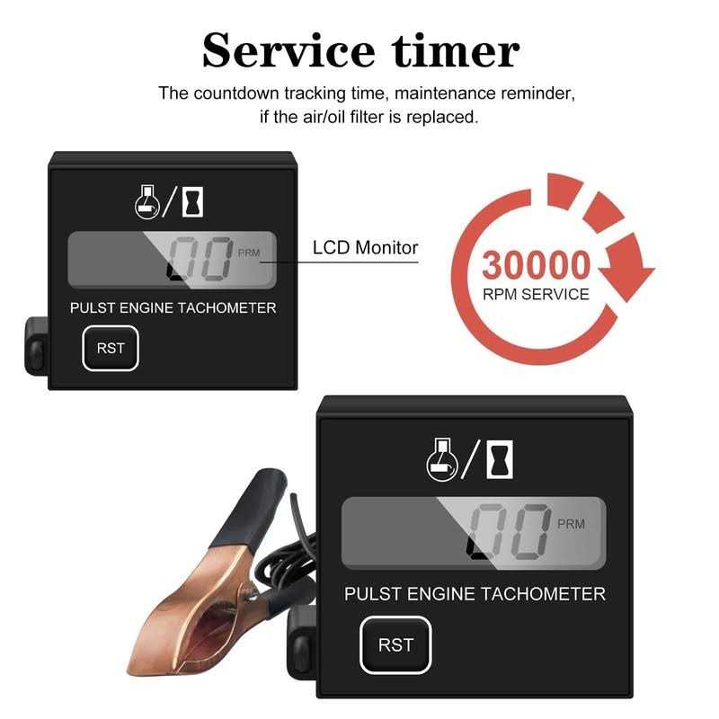 Generic Digital Tachometer Small Digital Engine Tachometer Inductive Tachometer Digital Chainsaw Tachometer Replaceable Battery Waterproof Tachometer - Image 4