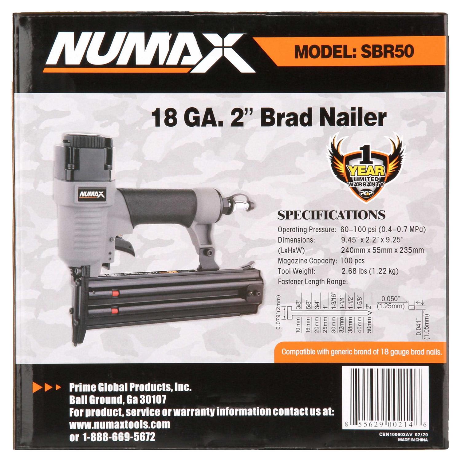 Numax Pneumatic 18-Gauge 2 in. Brad Nailer - Image 3