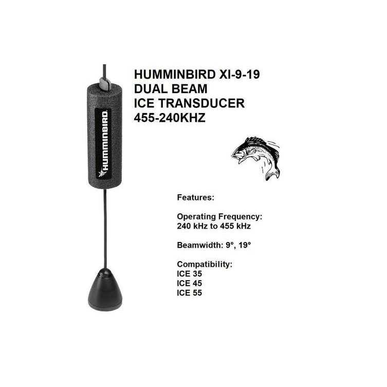 Humminbird XI-9-19 Dual Beam Ice Transducer 455-240kHz - Image 3