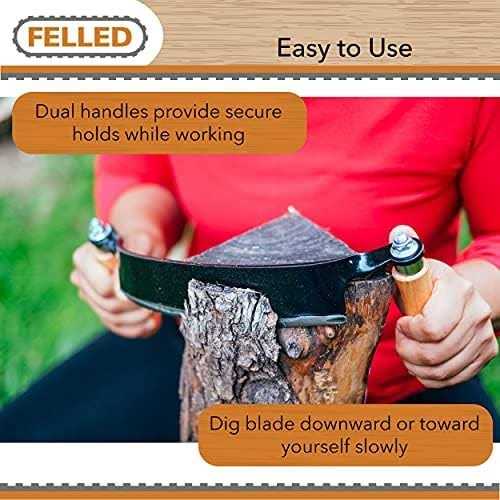 Felled Draw Shave Knife 8in Curved Draw Knife Curved Draw Shave Tool Woodworking Debarking Hand Tool - Image 2