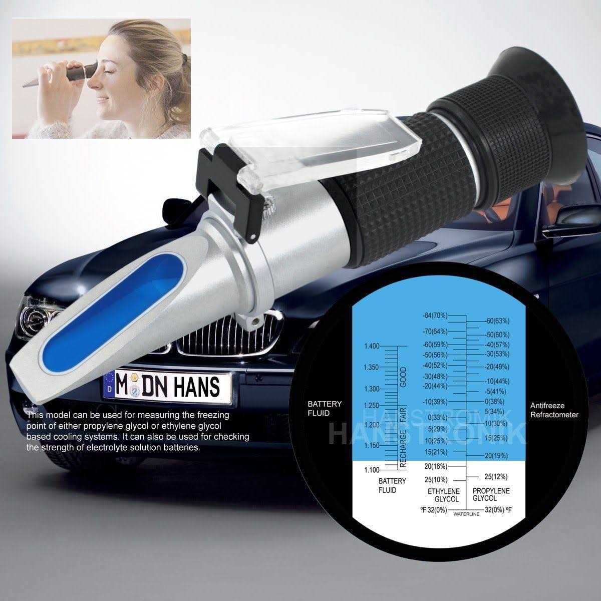 TRZ 4-in-1 Antifreeze Refractometer Ethylene Glycol, Propylene Glycol in Antifreeze Freezing Point Temperature and Concentration - Image 5