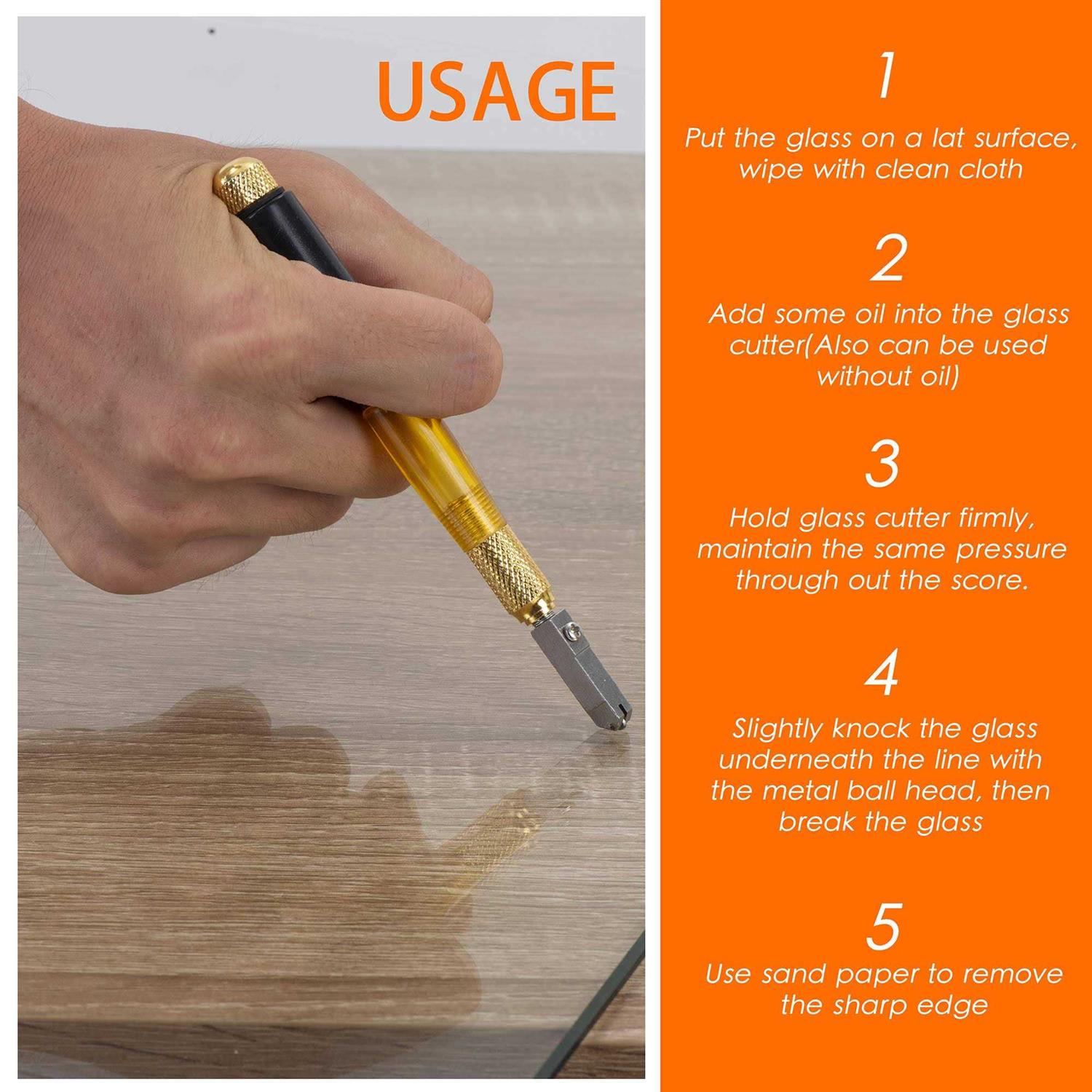 IMT Pistol Grip Oil Feed Glass Cutter Tungsten Carbide Professional Stained Glass Cutting Tool with 3 Cutting Head 2mm-20mm - Image 5