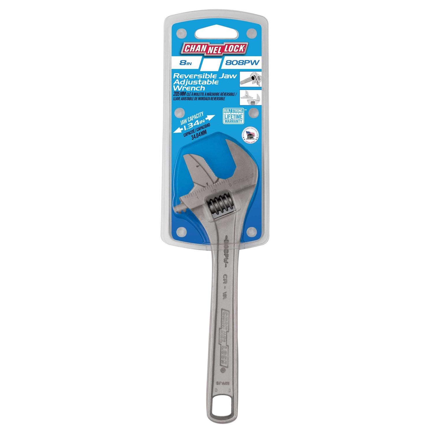 Channellock Reversible Jaw Chrome Adjustable Wrench 808PW - Image 3