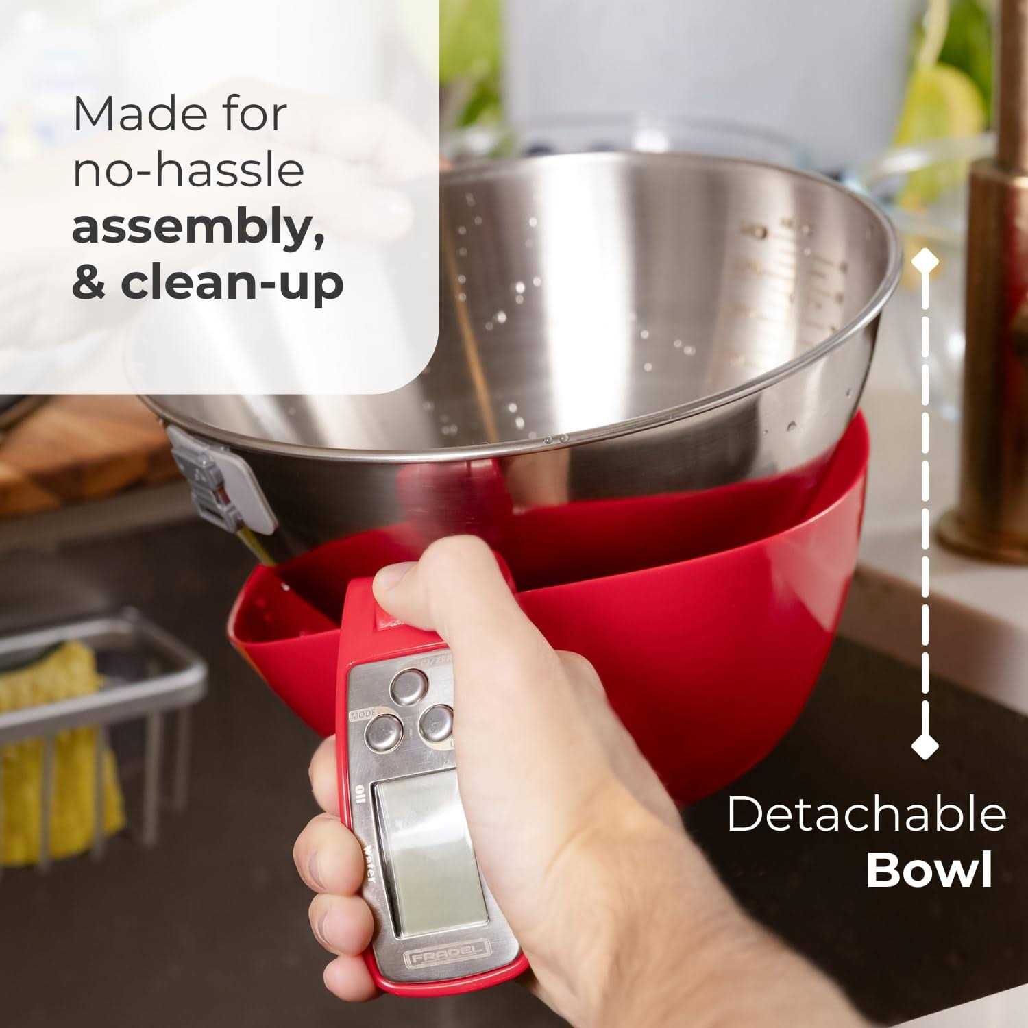 Fradel Digital Kitchen Food Scale with Bowl and Measuring Cup - Image 2