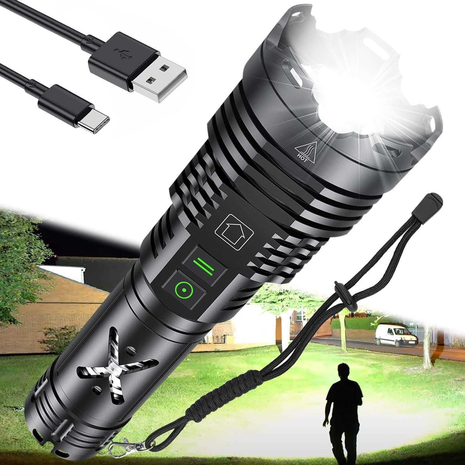Gehavin Super Bright led Flashlights High Lumens 700000 xhp160.5 Rechargeable Flashlight - Image 5