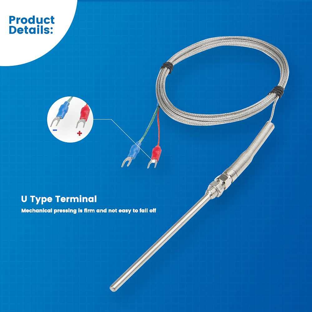 CGELE K-Type Thermocouple Temperature Sensors 0~600°C,2M/6.6Ft Wire Probe Length Two Wire Steel Probe Temperature Detector - Image 4