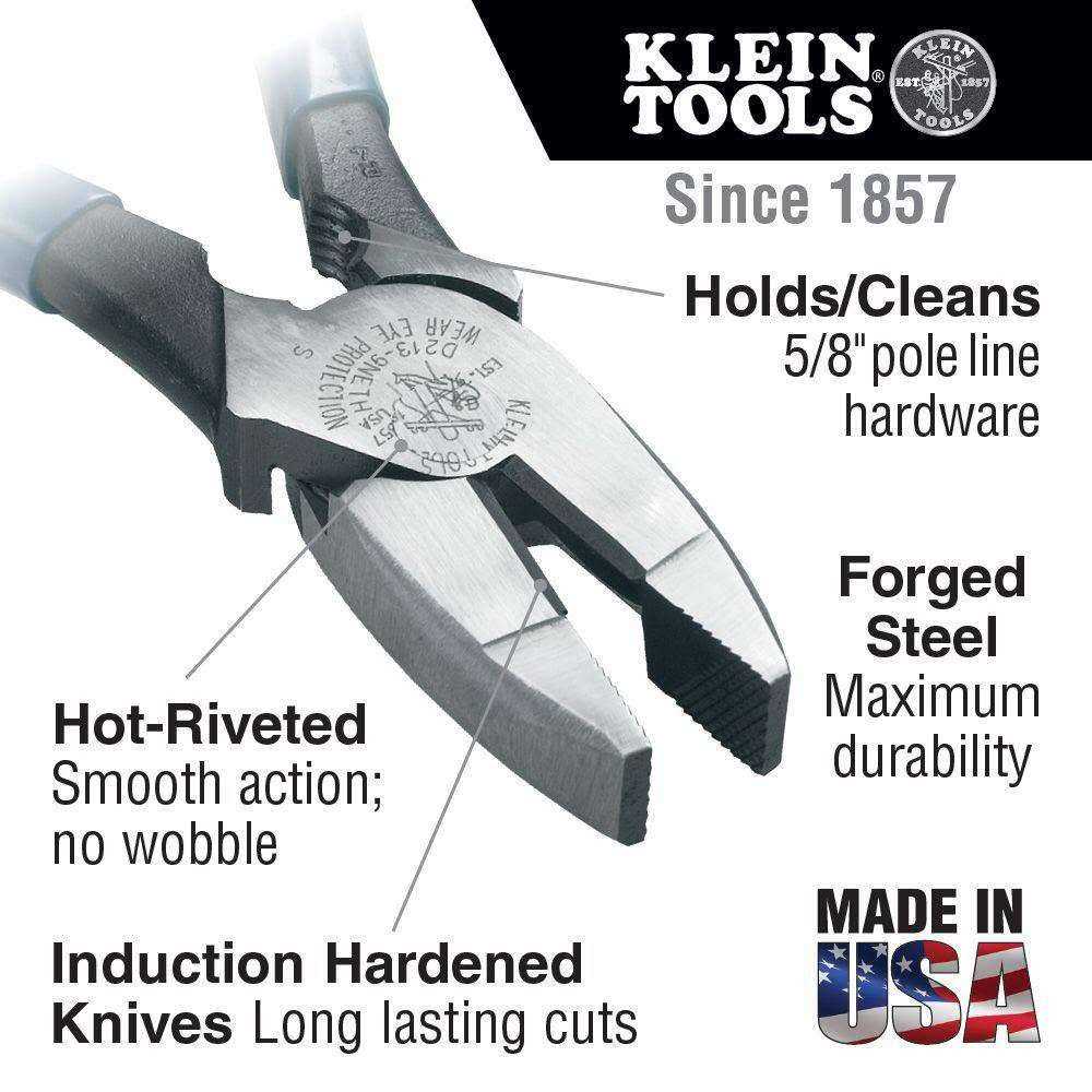 Klein Tools D213-9NETH Lineman's Bolt-Thread Holding Pliers - Image 5