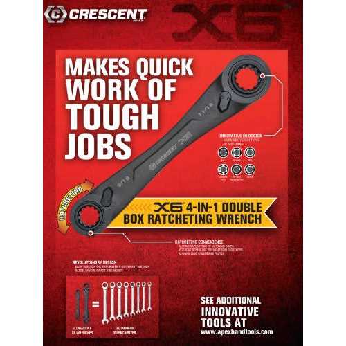 Crescent 2 Pc. X6 4-in-1 Black Oxide Spline Ratcheting SAE Wrench Set - Image 4