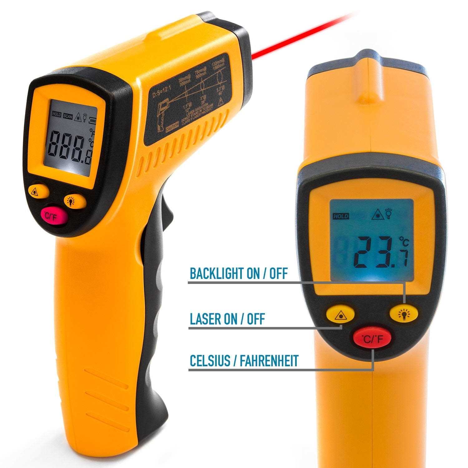 Digital Infrared Thermometer 380 No Touch Digital Laser Temperature Gun for Cooking/BBQ/Meat - Image 3