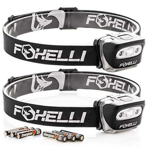 Foxelli LED Headlamp Flashlight for Adults & Kids Running Camping Hiking Head Lamp with White & Red Light - Image 2