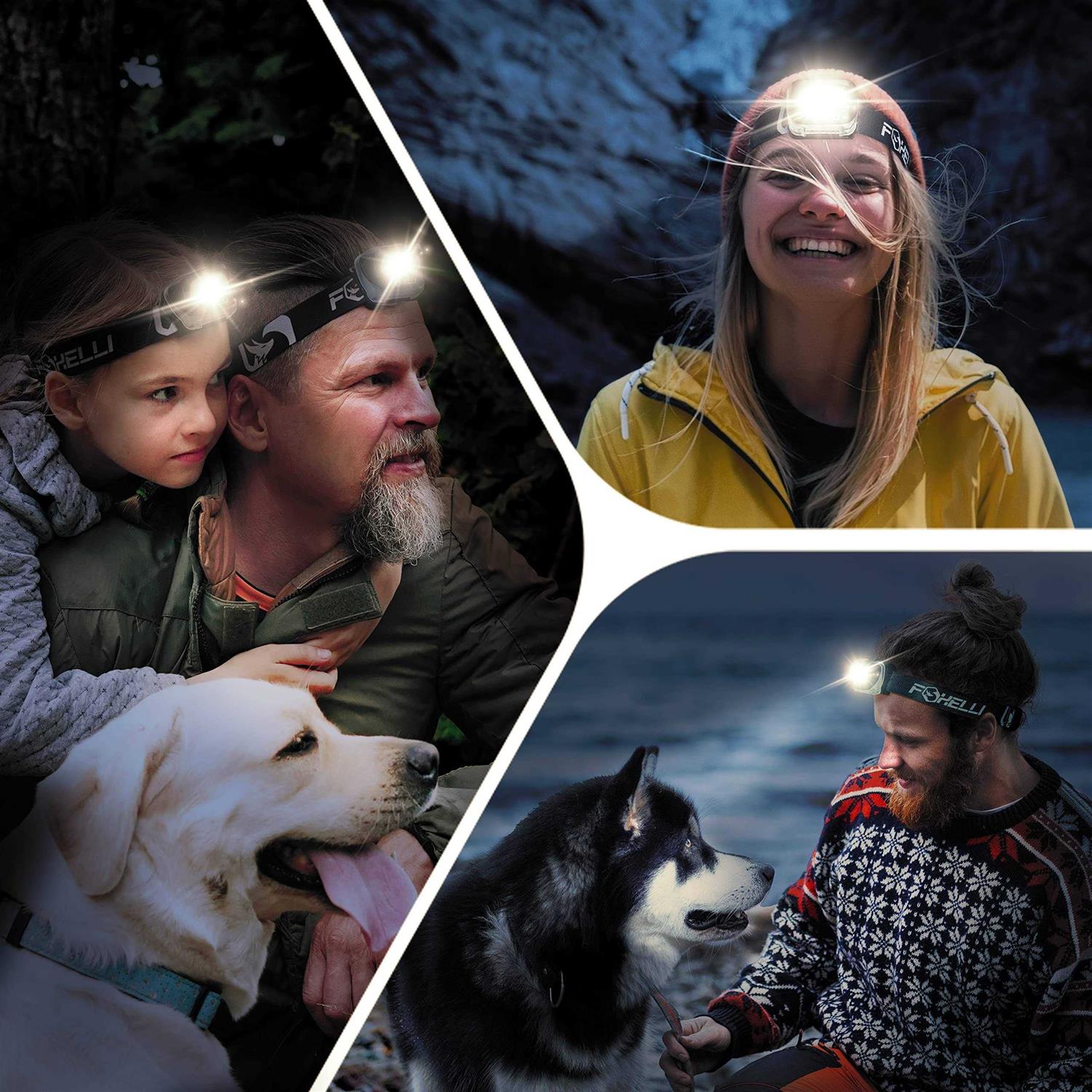 Foxelli LED Headlamp Flashlight for Adults & Kids Running Camping Hiking Head Lamp with White & Red Light - Image 5