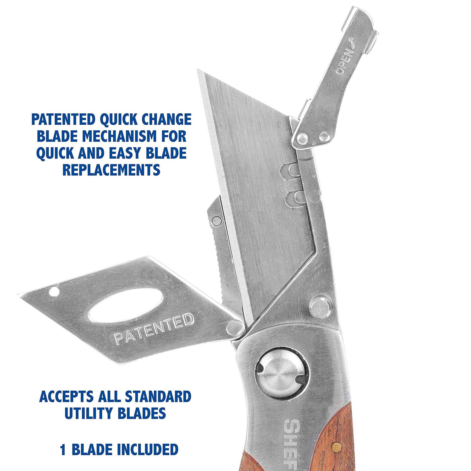 Sheffield 12115 Premium Lockback Fixed Folding Utility Knife - Image 3