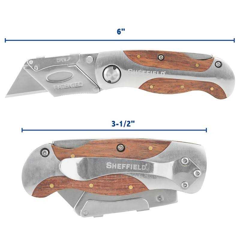Sheffield 12115 Premium Lockback Fixed Folding Utility Knife - Image 5