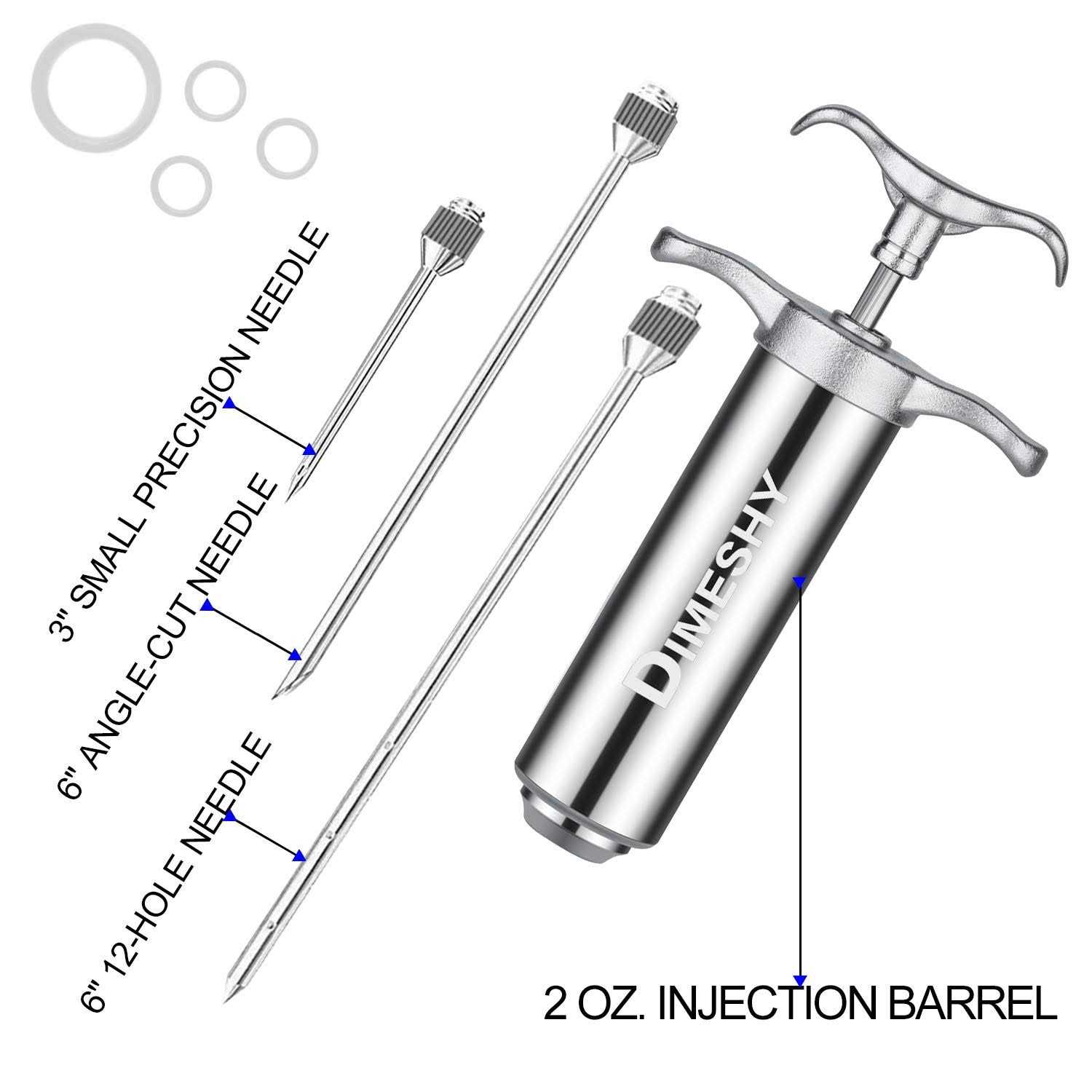 Heavy duty 304 Stainless Steel Meat Injector Kit with 2 oz Large Capacity Barrel with 3 commercial Marinade Needles - Image 4