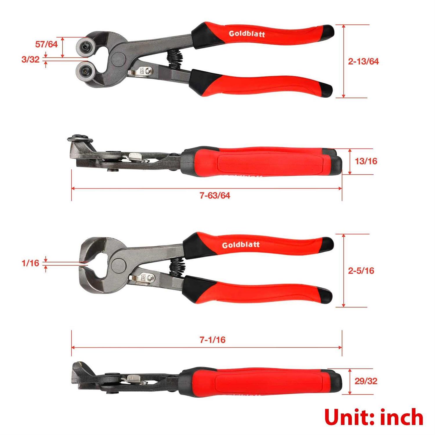 Goldblatt 2 Piece Glass Tile Nippers Set Heavy Duty Wheeled Glass Mosaic Nipper & Hd Ceramic Tile Nipper - Image 4