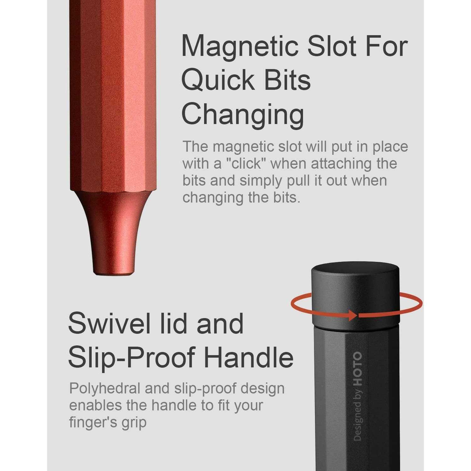 HOTO Precision Screwdriver Sets 24-in-1 Manual Screwdriver 24 pcs Tough S2 Steel Bits - Image 4