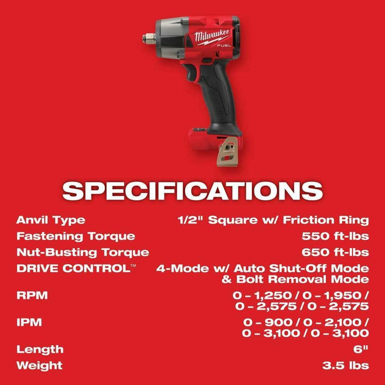 Milwaukee M18 FUEL Mid-Torque Impact Wrench Kit - Image 5