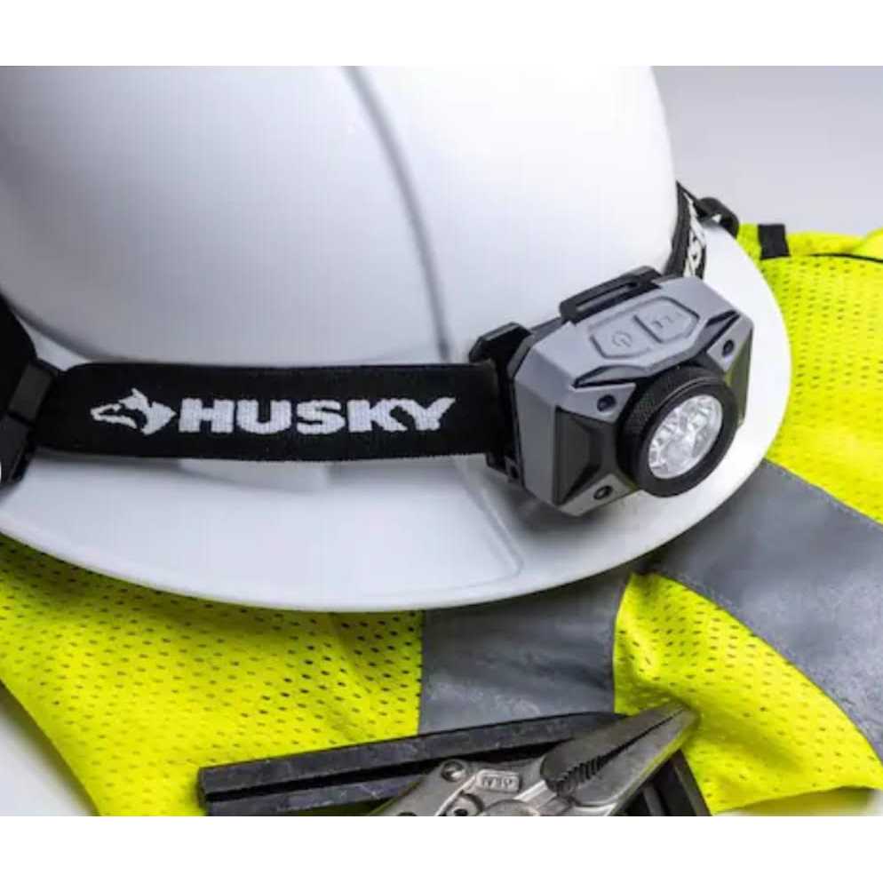 Husky 500-Lumens Dual Beam LED Headlamp 5 modes Impact and Water Resistant with Batteries - Image 4
