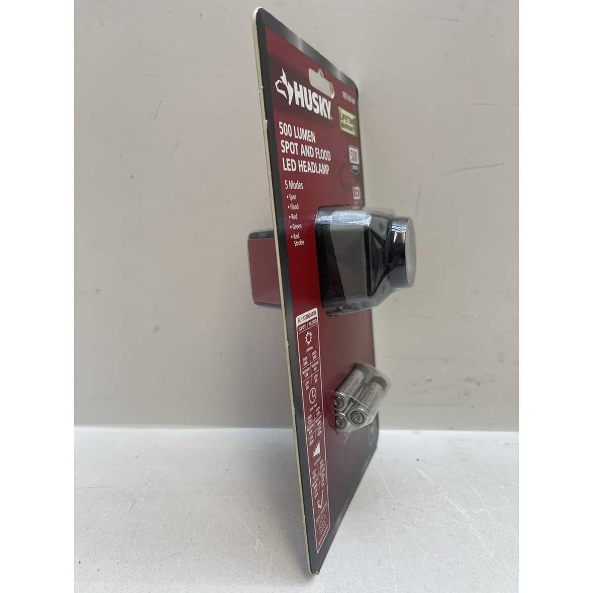 Husky 500-Lumens Dual Beam LED Headlamp 5 modes Impact and Water Resistant with Batteries - Image 5