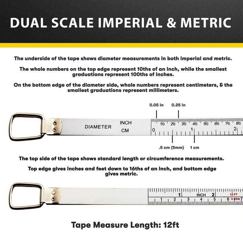 Perfect Measuring Tape Perfect Pi Diameter Circumference Tape Measure Imperial and Metric Tape Measure 1/2-inch by 12ft / 3.5m Use for Measuring - Image 3