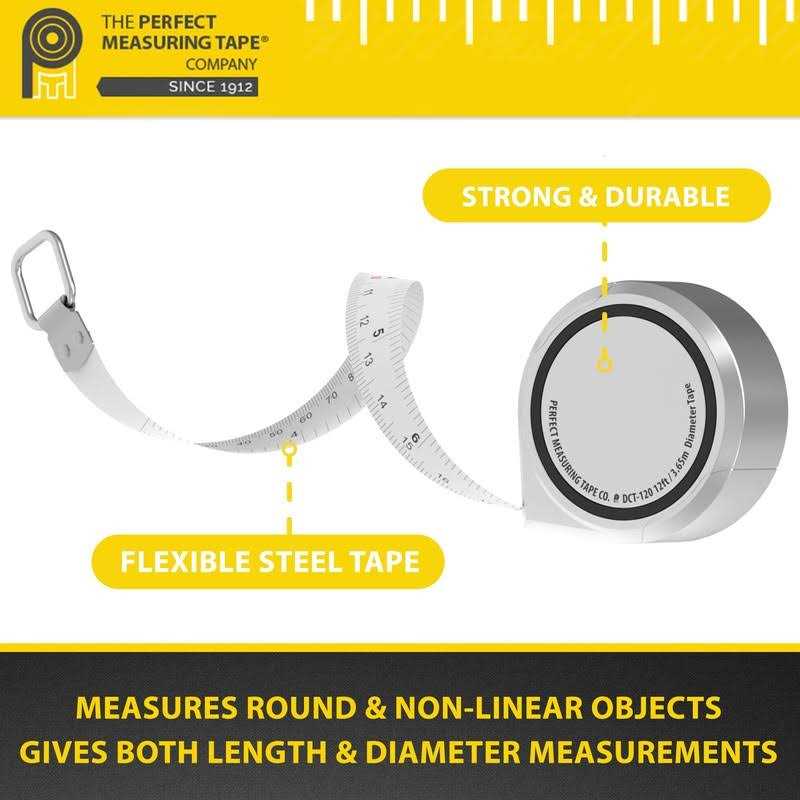 Perfect Measuring Tape Perfect Pi Diameter Circumference Tape Measure Imperial and Metric Tape Measure 1/2-inch by 12ft / 3.5m Use for Measuring - Image 5
